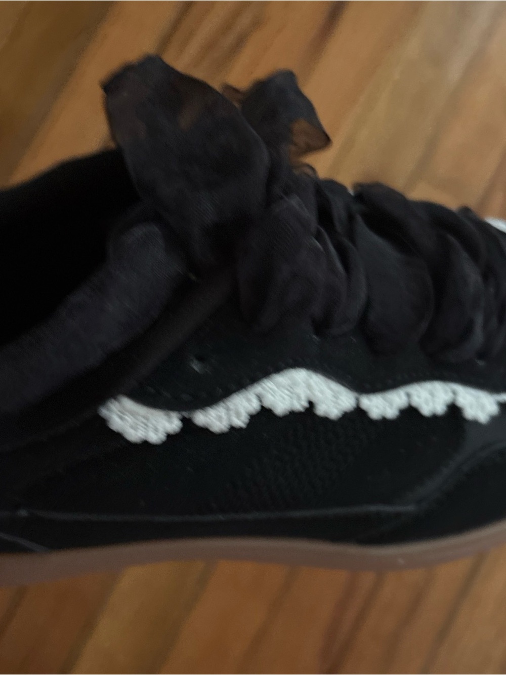 Black Women's Lace-Trim Sneakers